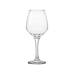 Glass transparent empty glass for drinks, isolated on white background.