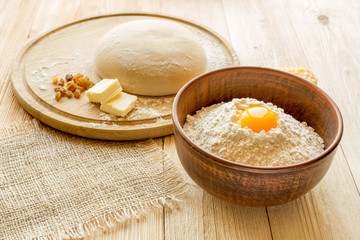 Ingredients for cooking dough, sweet baking.