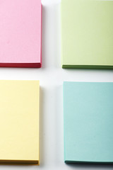 Several notebooks with colored leaves. Mockup.