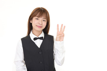 笑顔のウェイトレス