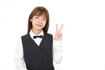 笑顔のウェイトレス