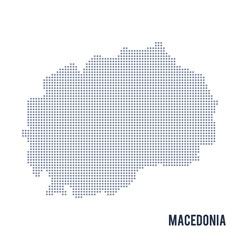 Vector dotted map of Macedonia isolated on white background .