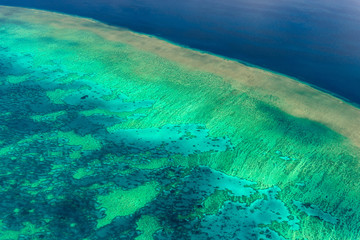 Aerial view of the Great Barrier Reef