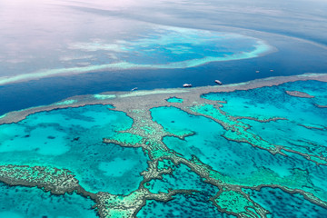 Aerial view of the Great Barrier Reef - obrazy, fototapety, plakaty