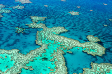 Aerial view of the Great Barrier Reef