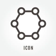 icon Molecule illustration isolated sign symbol thin line for modern minimalistic flat design vector on white background. logo