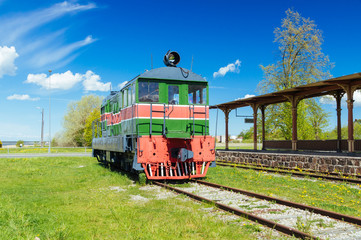 Old style retro locomotive train