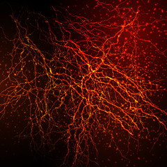 Neurons in the brain, flash strike, thunderbolt easy editable - 145544681