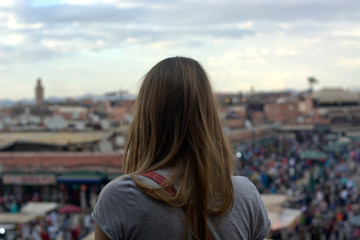 young woman in the city