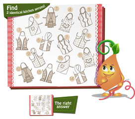 Find 2 identical kitchen aprons
