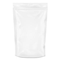 White Blank Foil Food Pouch Bag Pack Vector EPS10