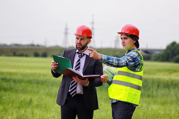 construction two man in the field