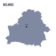Vector map of Belarus isolated on white background.