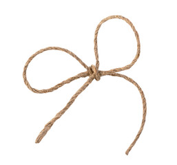 Rope bow isolated on white background