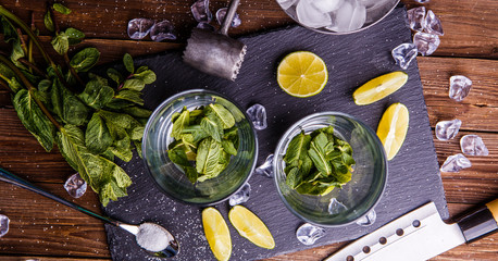 Ingredients for fresh cocktail mojito