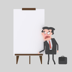 Young businessman giving a presentation at white board.
Easy combine! Custom 3d illustration contact me!