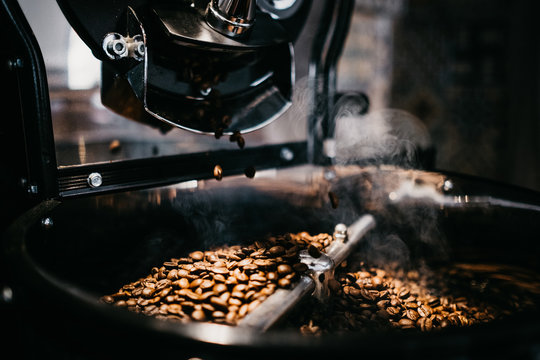 Close-up coffee grinding machine