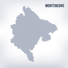 Vector hexagon map of Montenegro on a gray background