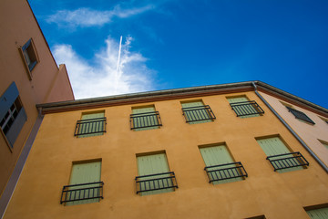 Colorful buildings in downtown Perpignan