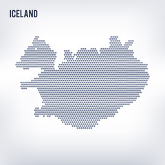 Obraz premium Vector hexagon map of Iceland on a gray background