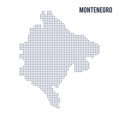 Fototapeta na wymiar Vector pixel map of Montenegro isolated on white background