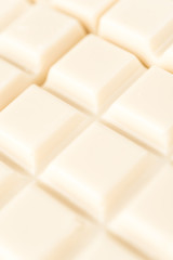 Close-up of white chocolate tiles