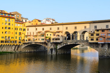 Fototapeta na wymiar Florence Ponte Vecchio view at summer, Tuscany, Italy