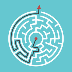 Circular maze with solution