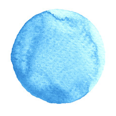 Watercolor abstract blue bell circle isolated