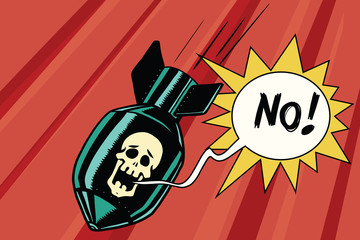 Bomb with skull of the skeleton scream no