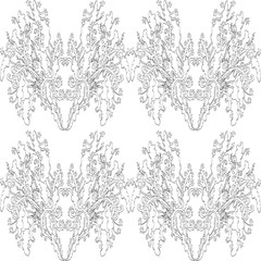 Vector organic seamless abstract background, botanical motif, freehand doodles pattern.