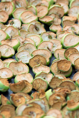 dried slices apples background