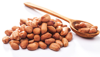 Peeled peanuts isolated