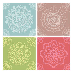 Pastel mandala seamless patterns collection