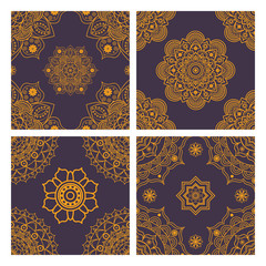 Mandala seamless patterns collection