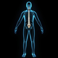 3d illustration human body spine bone