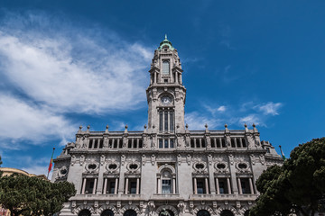 Fototapeta na wymiar City Hall (Camara Municipal do Porto) in Porto, Portugal.