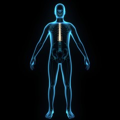 3d illustration human body spine bone