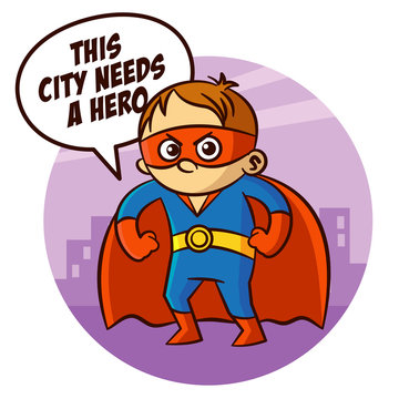 Angry Superhero Boy Sticker