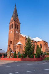 Fototapeta na wymiar Saint Theresa of the Child Jesus Church in Szymabrk town, Cassubia region of Poland