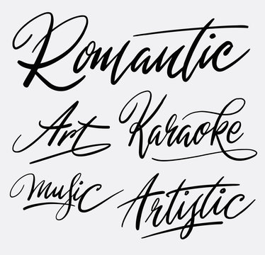 Romantic art hand written typography. Good use for logotype, symbol, cover label, product, brand, poster title or any graphic design you want. Easy to use or change color
