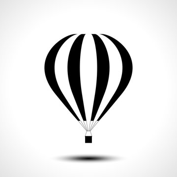 Hot air balloon icon. Vector illustration 