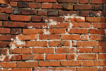 The old red brick wall texture background