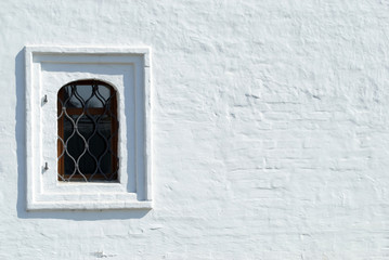The modern residential window in brick wall