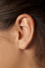 Close up of a female ear