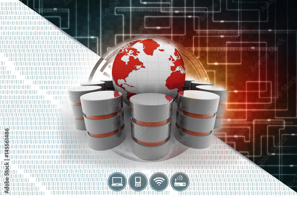 Poster 3d rendering database storage illustration