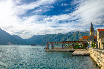 View of Perast city, Montenegro.