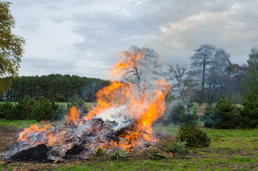 Easter fire in rural Europe