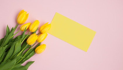 Flowers with yellow note