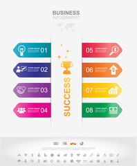 Infographic template. Timeline infographic Business success concept with graph. vector design. Elements of this image furnished by NASA no9
